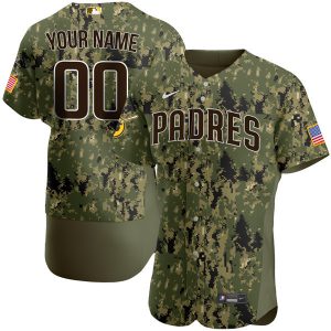 San Diego Padres Camouflage Custom Jersey - All Stitched