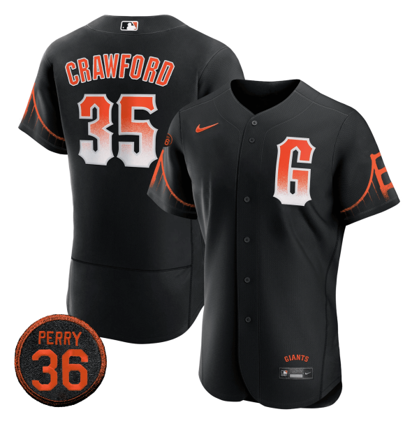 Giants 2023 Black City Connect #36 Gaylord Perry Patch Jersey - All Stitched - Image 2
