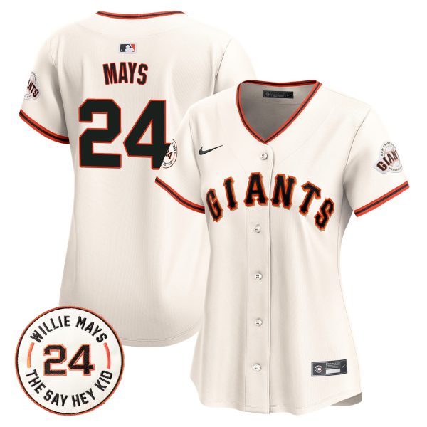Women's San Francisco Giants 2024 Willie Mays Patch Vapor Premier Limited Jersey - All Stitched - Image 17