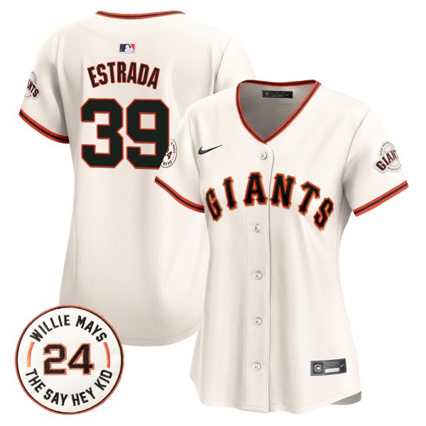 Women's San Francisco Giants 2024 Willie Mays Patch Vapor Premier Limited Jersey - All Stitched - Image 20