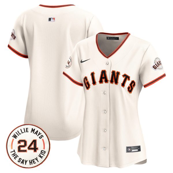 Women's San Francisco Giants 2024 Willie Mays Patch Vapor Premier Limited Jersey - All Stitched - Image 24