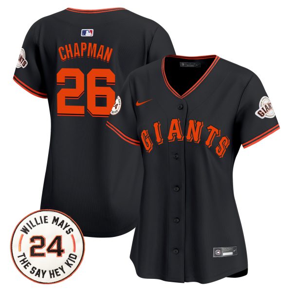 Women's San Francisco Giants 2024 Willie Mays Patch Vapor Premier Limited Jersey - All Stitched - Image 26