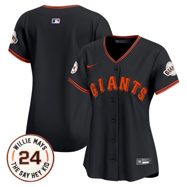 Women's San Francisco Giants 2024 Willie Mays Patch Vapor Premier Limited Jersey - All Stitched - Image 32