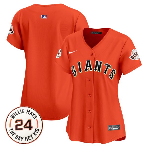 Women's San Francisco Giants 2024 Willie Mays Patch Vapor Premier Limited Jersey - All Stitched - Image 40