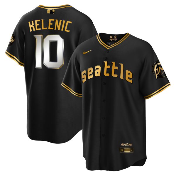 Men's Seattle Mariners 2023 City Connect Gold Jersey - All Stitched - Image 29