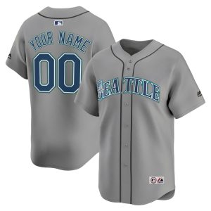 Seattle Mariners Grey Custom Jersey - All Stitched