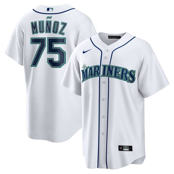 Seattle Mariners Cool Base Jersey - White - All Stitched - Image 2