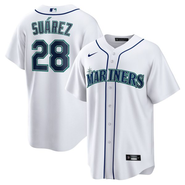 Seattle Mariners Cool Base Jersey - White - All Stitched - Image 4
