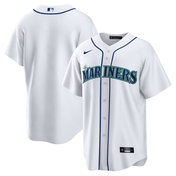 Seattle Mariners Cool Base Jersey - White - All Stitched - Image 8