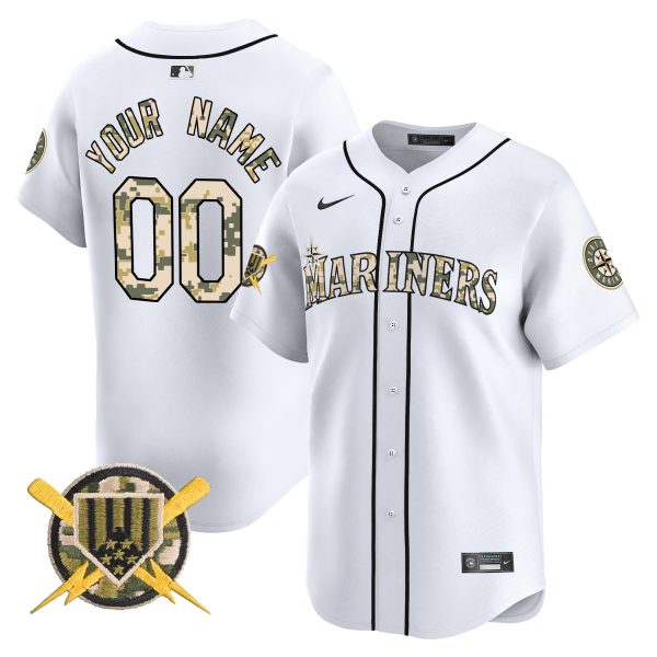 Seattle Mariners Armed Forces Day Vapor Premier Limited Custom Jersey - All Stitched - Image 2