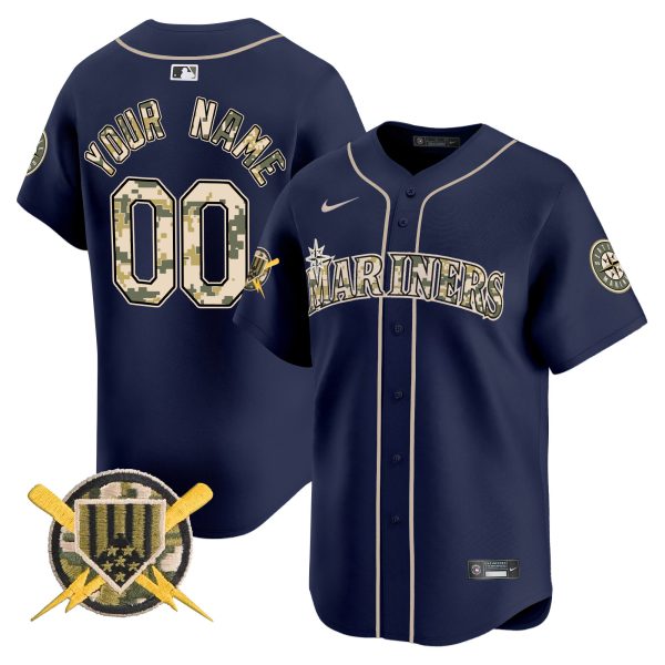 Seattle Mariners Armed Forces Day Vapor Premier Limited Custom Jersey - All Stitched - Image 3