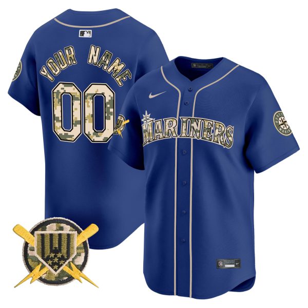 Seattle Mariners Armed Forces Day Vapor Premier Limited Custom Jersey - All Stitched - Image 4