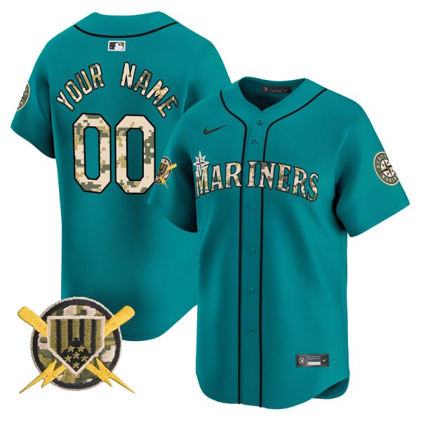 Seattle Mariners Armed Forces Day Vapor Premier Limited Custom Jersey - All Stitched - Image 5