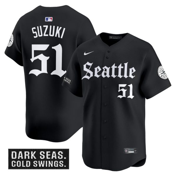 Men's Seattle Mariners 'Deep Sea Gothic Edition' Vapor Premier Limited Jersey - All Stitched - Image 2