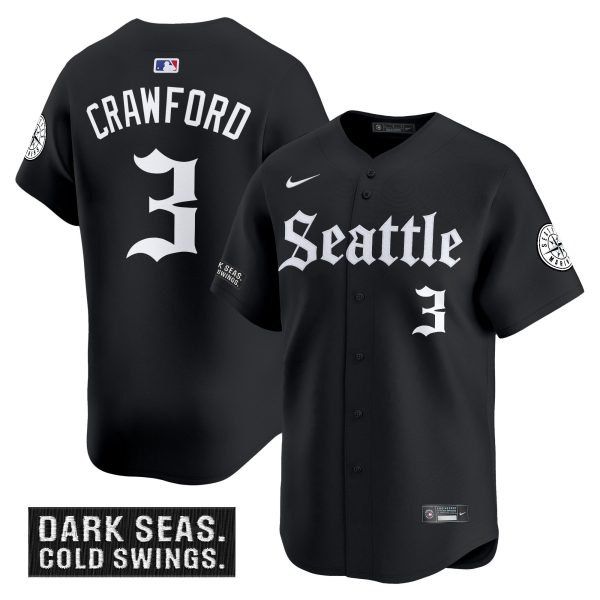 Men's Seattle Mariners 'Deep Sea Gothic Edition' Vapor Premier Limited Jersey - All Stitched - Image 3