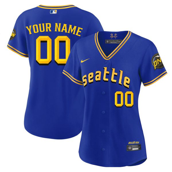 Seattle Mariners 2023 City Connect Fan Made Edition Custom Jersey - All Stitched - Image 3