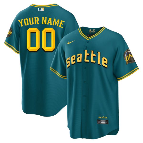Seattle Mariners 2023 City Connect Fan Made Edition Custom Jersey - All Stitched - Image 7