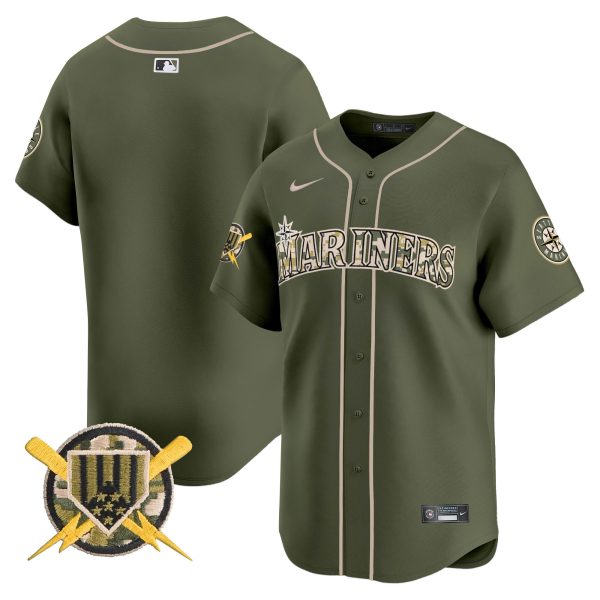 Men's Seattle Mariners Armed Forces Day Vapor Premier Limited Jersey - All Stitched - Image 7
