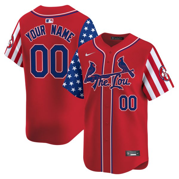 St. Louis Cardinals 2024 Independence Day Vapor Premier Limited Custom Jersey - All Stitched - Image 2