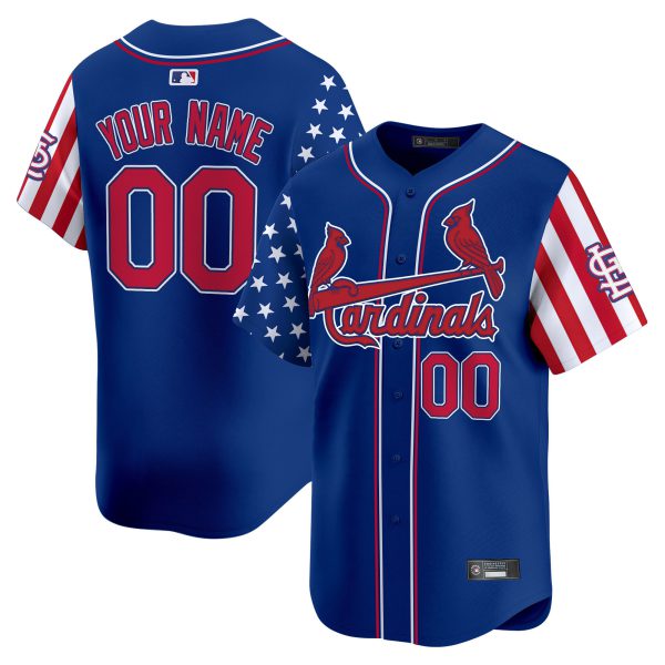 St. Louis Cardinals 2025 Independence Day Vapor Premier Limited Custom Jersey V2 - All Stitched - Image 3