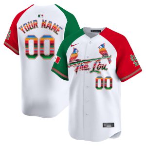 St. Louis Cardinals Mexico White Custom Jersey - All Stitched