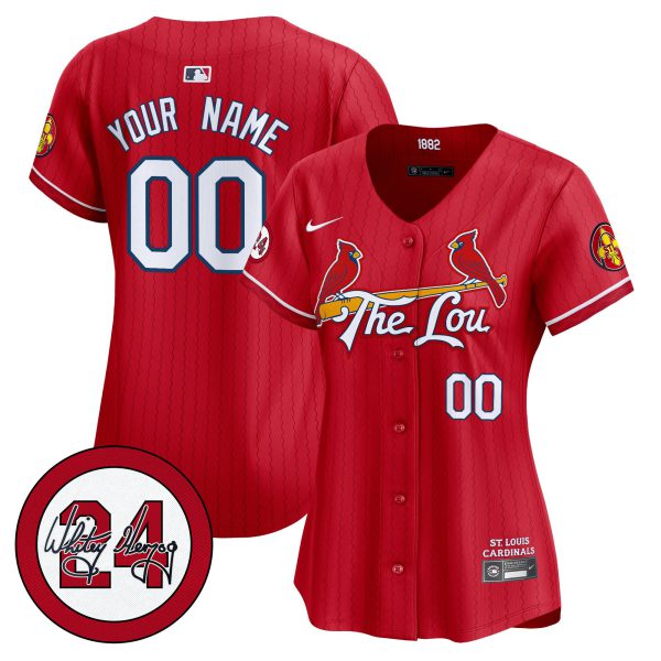 St. Louis Cardinals 2024 City Connect Whitey Herzog Patch Vapor Premier Limited Custom Jersey - All Stitched - Image 8