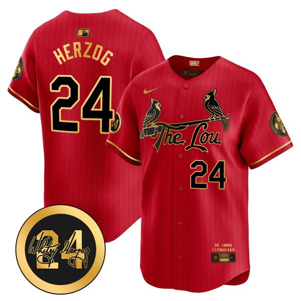 Men's St. Louis Cardinals 2024 City Connect Whitey Herzog Patch Vapor Premier Limited Jersey - All Stitched - Image 19