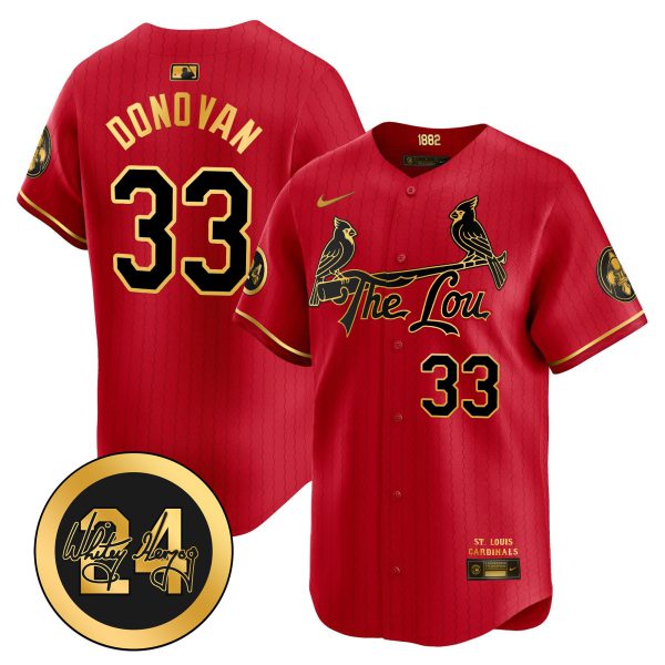 Men's St. Louis Cardinals 2024 City Connect Whitey Herzog Patch Vapor Premier Limited Jersey - All Stitched - Image 23