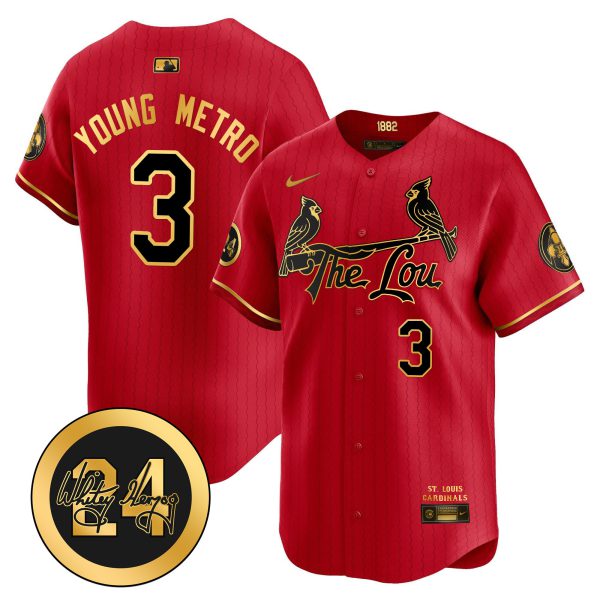 Men's St. Louis Cardinals 2024 City Connect Whitey Herzog Patch Vapor Premier Limited Jersey - All Stitched - Image 25