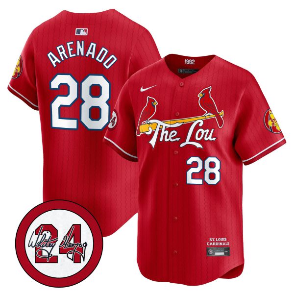 Men's St. Louis Cardinals 2024 City Connect Whitey Herzog Patch Vapor Premier Limited Jersey - All Stitched - Image 31