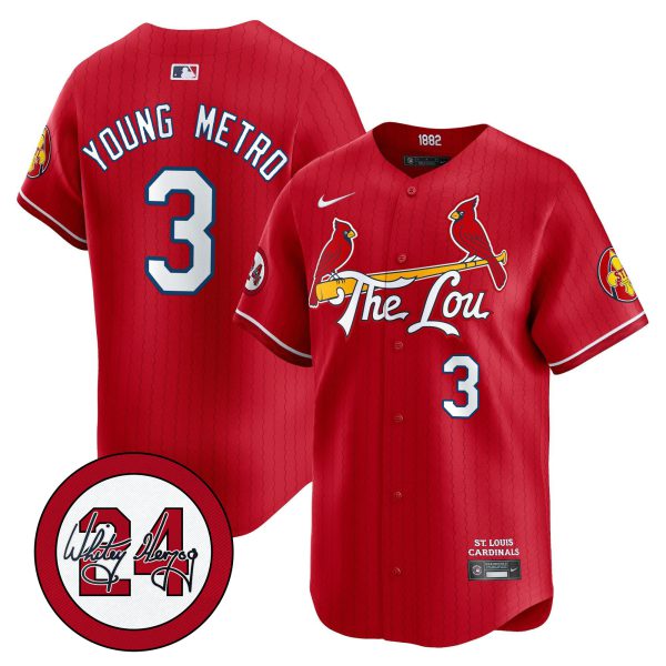 Men's St. Louis Cardinals 2024 City Connect Whitey Herzog Patch Vapor Premier Limited Jersey - All Stitched - Image 34