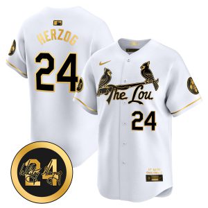 Men's St. Louis Cardinals 2024 City Connect Whitey Herzog Patch Vapor Premier Limited Jersey - All Stitched