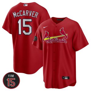 St. Louis Cardinals Tim McCarver Patch Cool Base Jersey - All Stitched
