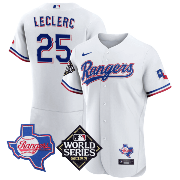 Men's Texas Rangers Texas State & 2023 World Series Patch Jersey - All Stitched - Image 2