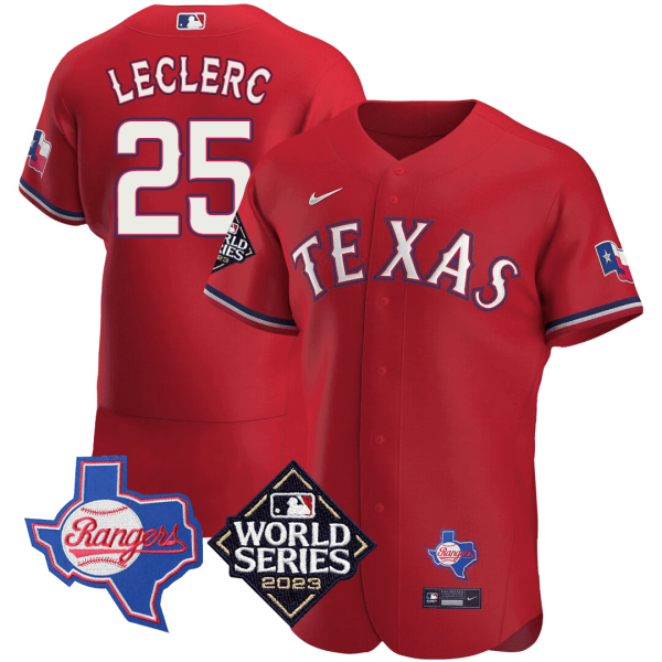 Men's Texas Rangers Texas State & 2023 World Series Patch Jersey - All Stitched - Image 8
