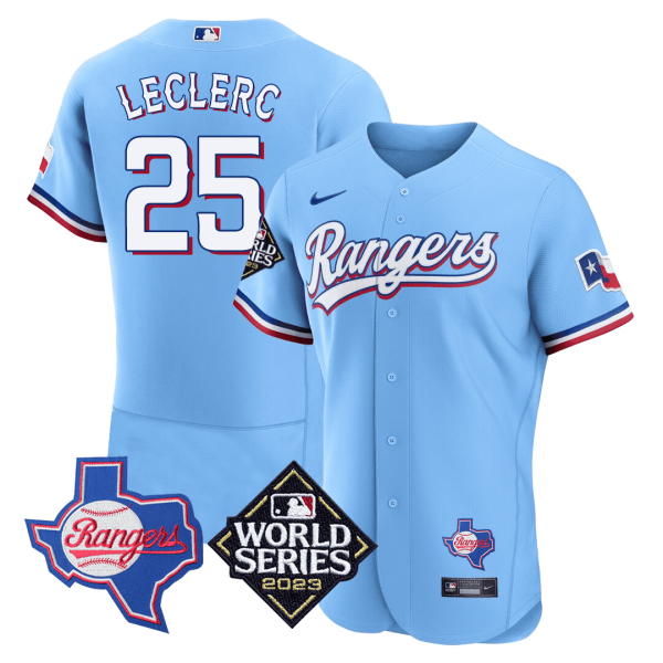 Men's Texas Rangers Texas State & 2023 World Series Patch Jersey - All Stitched - Image 14