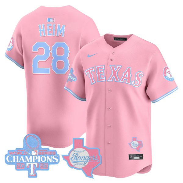 Unisex Texas Rangers Bubblegum Pink Vapor Premier Limited Jersey - All Stitched - Image 7