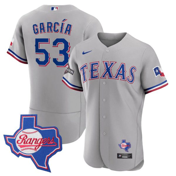 Men's Texas Rangers Texas State Patch Jersey - All Stitched - Image 4