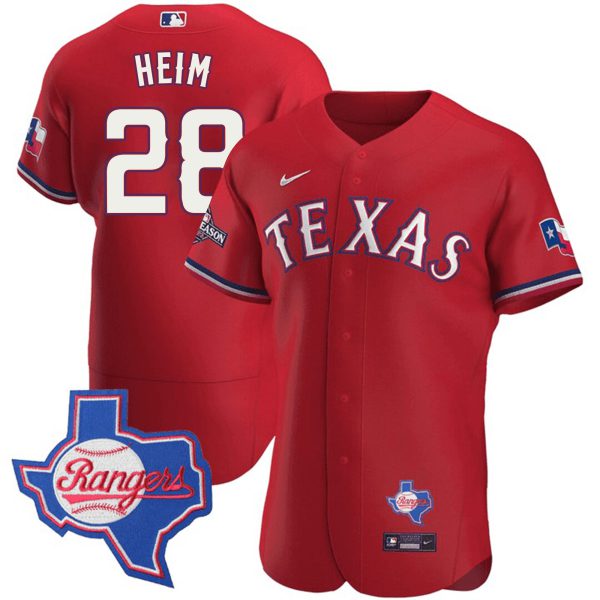 Men's Texas Rangers Texas State Patch Jersey - All Stitched - Image 12