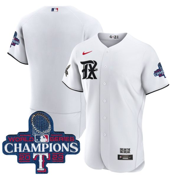Men's Texas Rangers 2023 World Series Champions City Connect Flex Base Jersey - All Stitched - Image 18