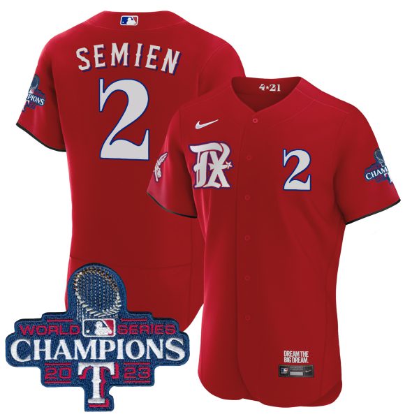 Men's Texas Rangers 2023 World Series Champions City Connect Flex Base Jersey - All Stitched - Image 38