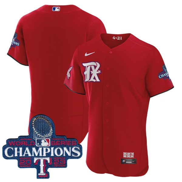 Men's Texas Rangers 2023 World Series Champions City Connect Flex Base Jersey - All Stitched - Image 45