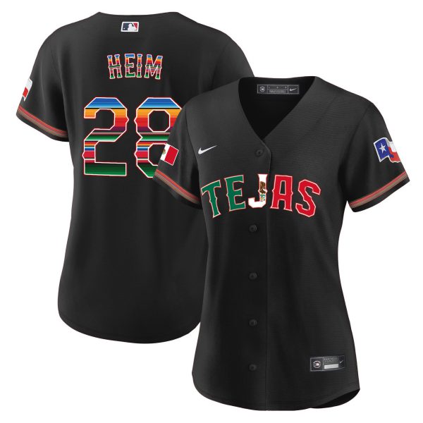 Women's Texas Rangers Mexico Flag Jersey - All Stitched - Image 7