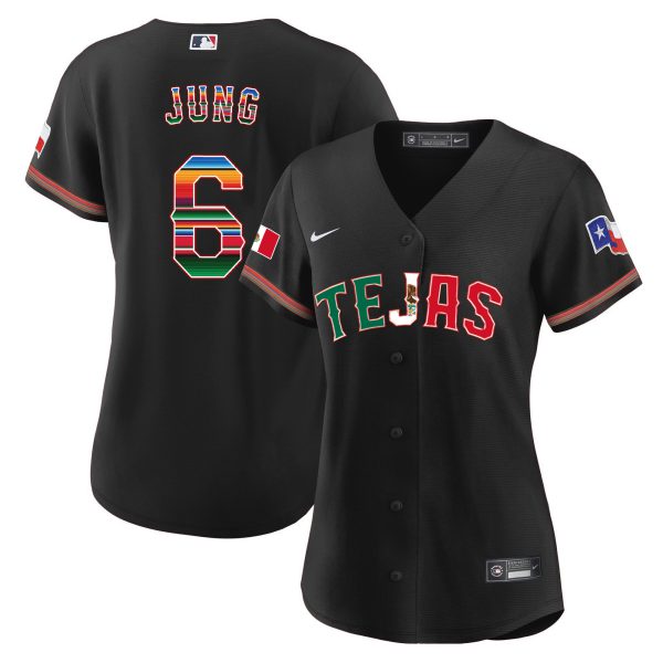 Women's Texas Rangers Mexico Flag Jersey - All Stitched - Image 8