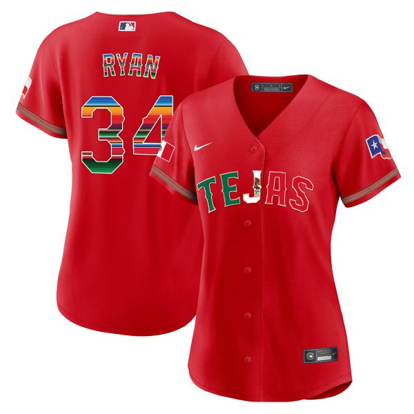 Women's Texas Rangers Mexico Flag Jersey - All Stitched - Image 10