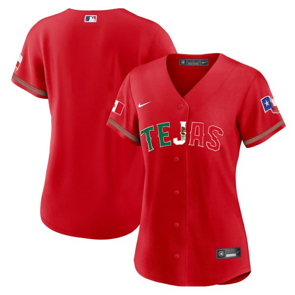 Women's Texas Rangers Mexico Flag Jersey - All Stitched - Image 18