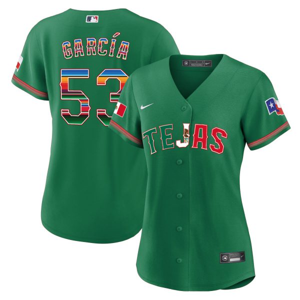 Women's Texas Rangers Mexico Flag Jersey - All Stitched - Image 30
