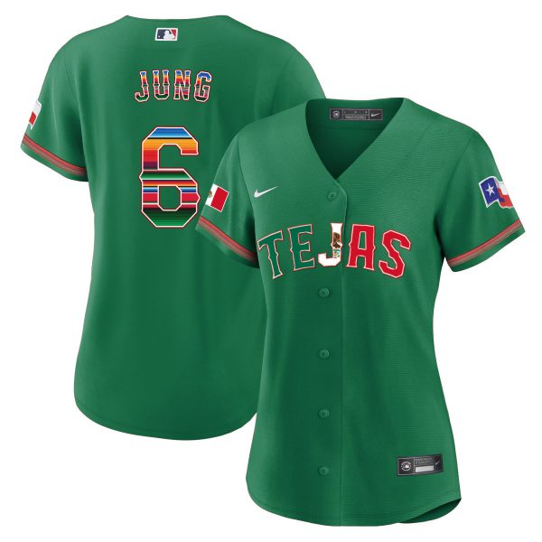 Women's Texas Rangers Mexico Flag Jersey - All Stitched - Image 35