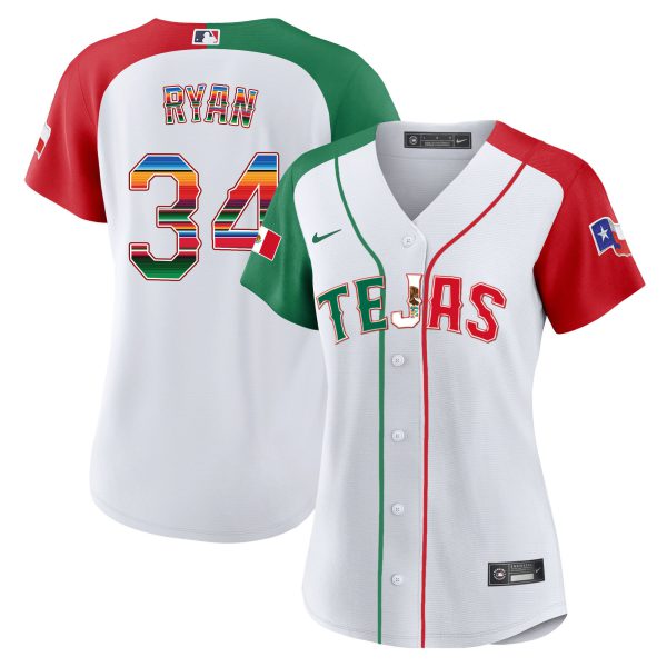 Women's Texas Rangers Mexico Flag Jersey - All Stitched - Image 37