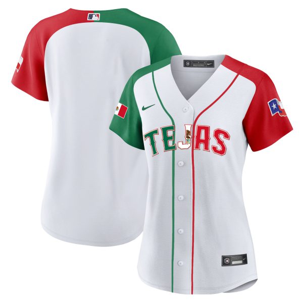 Women's Texas Rangers Mexico Flag Jersey - All Stitched - Image 45